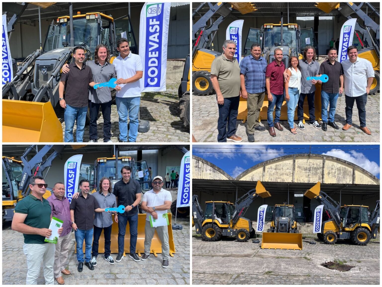 Em parceria com a Codevasf, Veneziano entrega retroescavadeiras a associações de três cidades paraibanas